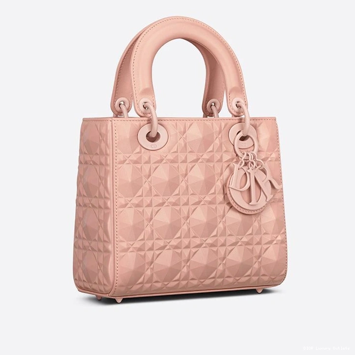 Cheap ABCDior Cannage My Ultramatte Calfskin Pink Diamond Bag Lady with Dior Motif 0817 Luxury